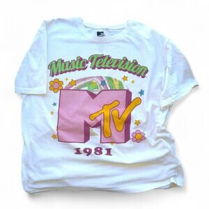 MTV 1981 Music Television Reproduction Graphic T-Shirt 1X